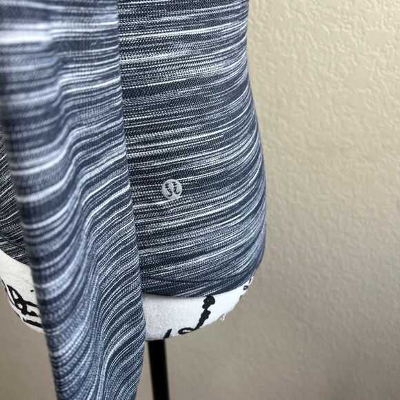 Lululemon Melodic Movement Long Sleeve Space Herringbone Black White size 8 - Picture 6 of 13